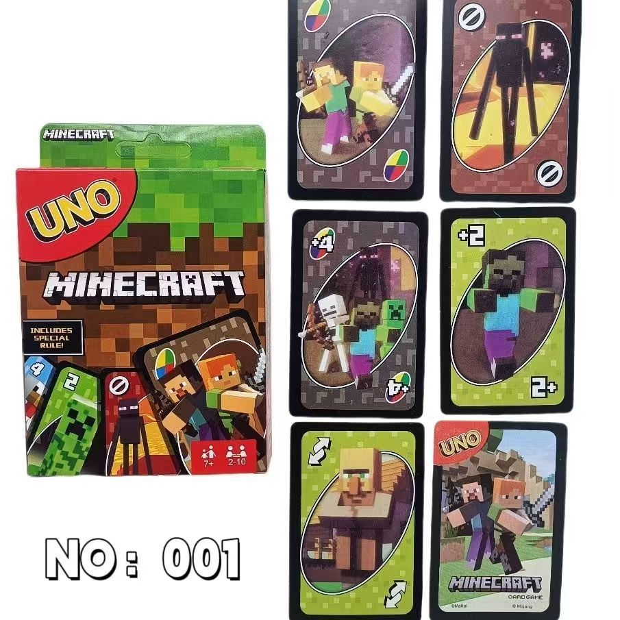 Party Games Night - Juego de cartas UNO, edición Minecraft: